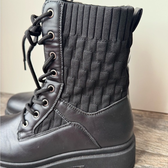 Combat Black Lace-Up Ankle Boots size 8 - Picture 3 of 9